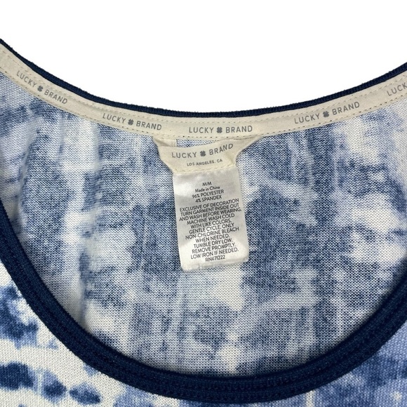 Lucky Brand pajama set pants tank top tie dye blue white soft lounge medium - Picture 7 of 8